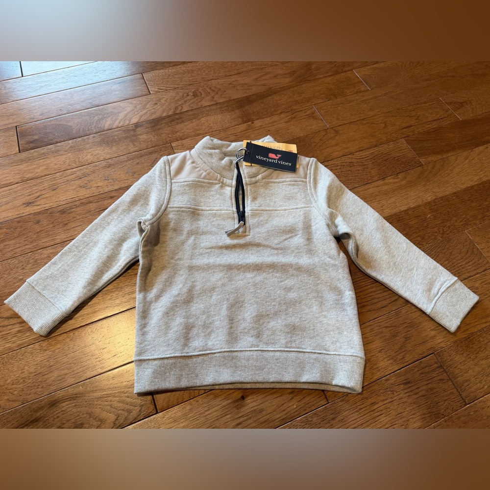 NWT Vineyard Vines The Shep Shirt 1/4 zip Pullover Gray Toddler 4t